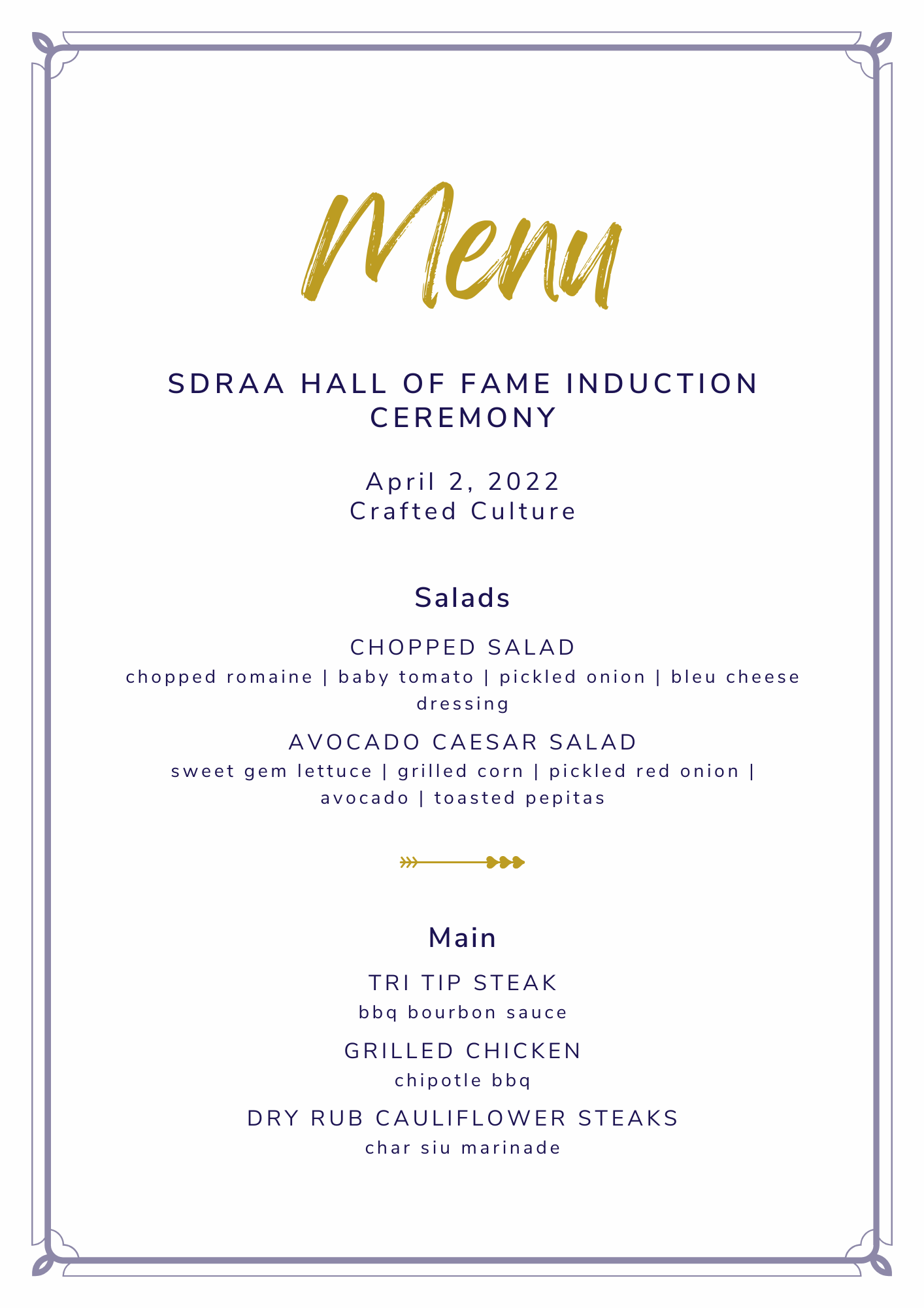 Hall of Fame Induction Ceremony Dinner Ticket